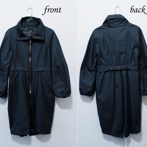 Vintage H&M Navy Trench (Pleats, Gathered Sleeves)